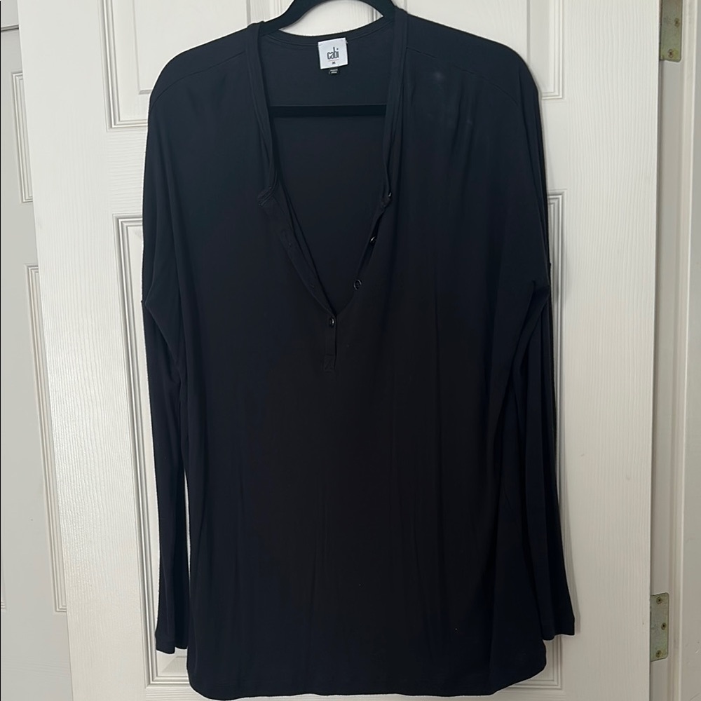Cabi vintage Henley Women's Black Top